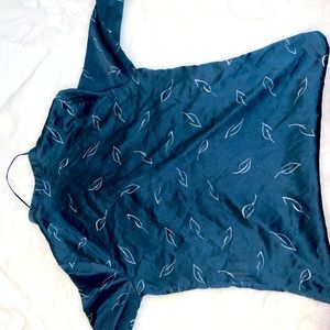 Silk navy blue leaf designs size small blouse